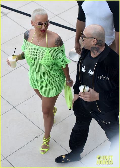 Amber Rose Wears Two Very Sexy String Thong Bikinis in Miami.